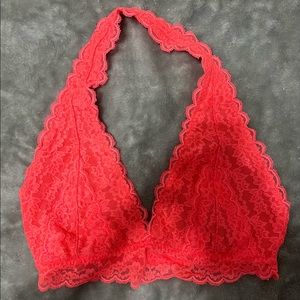 GILLY HICKS Neon Pink Lace Halter Bralette